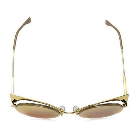 Fendi FF0177/S001YELLOW GOLD Cat-Eye Mirrored Sunglasses For Women - Picture 2 of 5